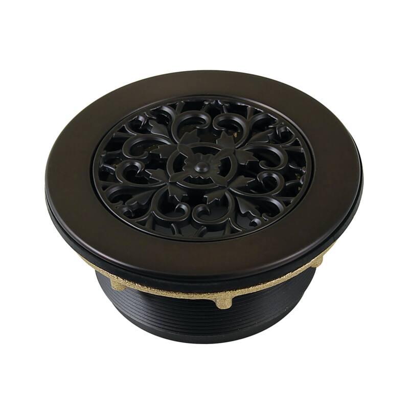 Kingston Brass Watercourse 4-1/4 Inch Round Brass Shower Base Drain - Oil Rubbed Bronze
