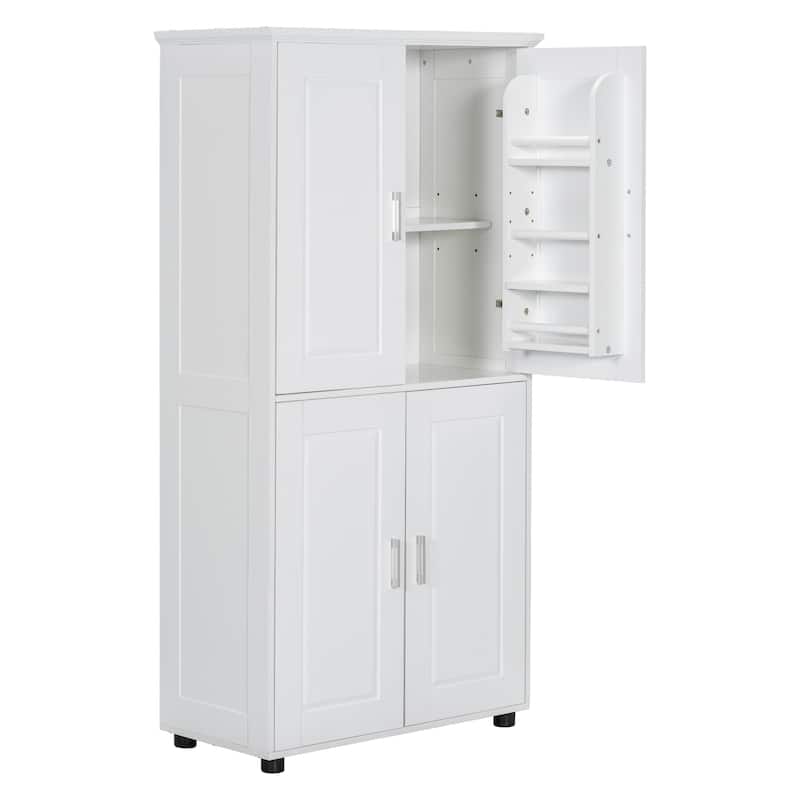 Bathroom Floor Storage Cabinet, Bathroom Storage Unit, Freestanding Cabinet with Adjustable Shelves Bathroom Organizer Cabinet