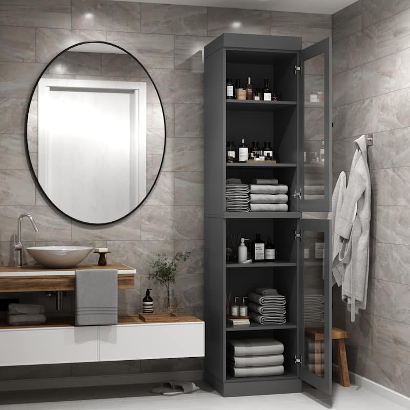 100% Solid Wood 16.5" Bathroom Cabinet with Optional Doors by Palace Imports