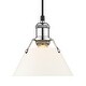 preview thumbnail 1 of 0, Yep by Golden Lighting Orwell 1-light 8in Pendant in Chrome and Opal Glass - Silver