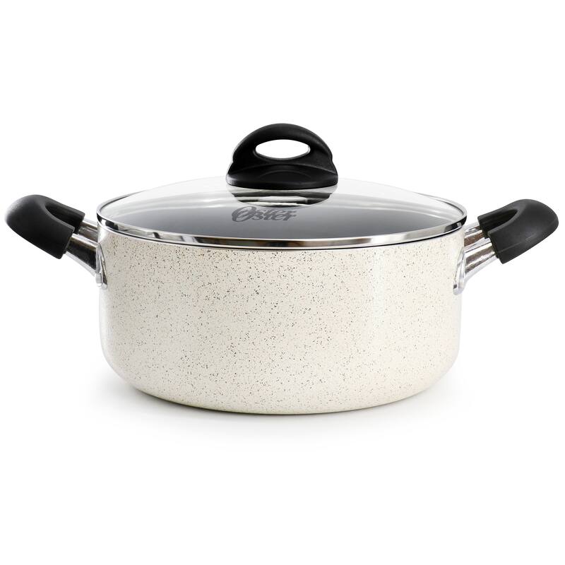Oster Clairborne 7 Piece Nonstick Aluminum Cookware and Kitchen Tool Set in Linen