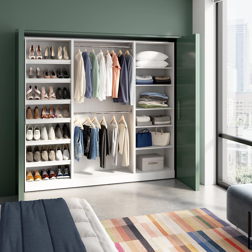 Bestar Florence 85W x 16D Closet Organizer System with Rods
