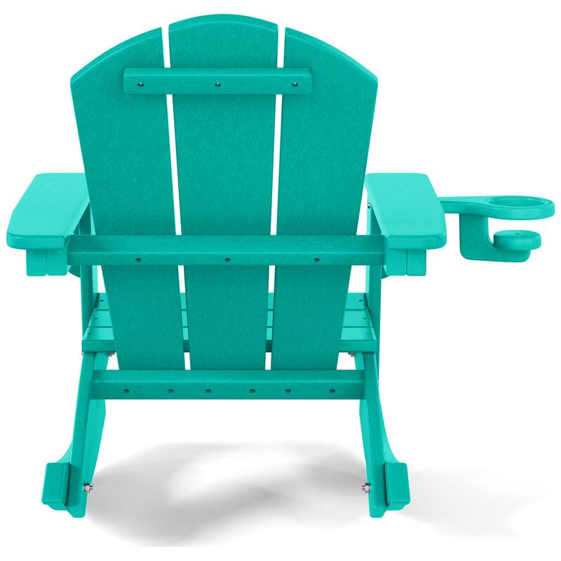 Laguna Kids Outdoor Poly Adirondack Rocking Chair with Cup Holder (Set of 2)