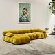 preview thumbnail 22 of 27, Daimion 4 Pieces Upholstered Sectional Mustand Velvet