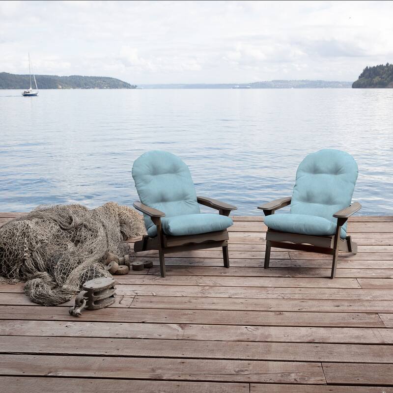 ARDEN Oceantex Outdoor Plush Modern Tufted Adirondack Cushion, 2 Pack, 20 x 18