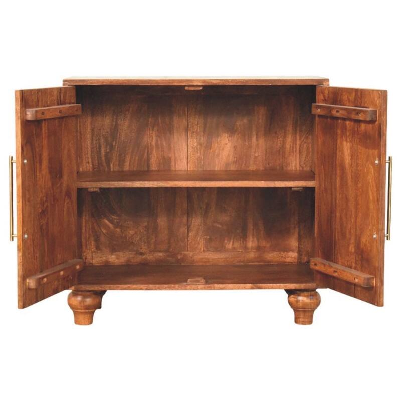 Artisan Furniture Solid Wood Arco Groove Sideboard, Brown,2-Doors