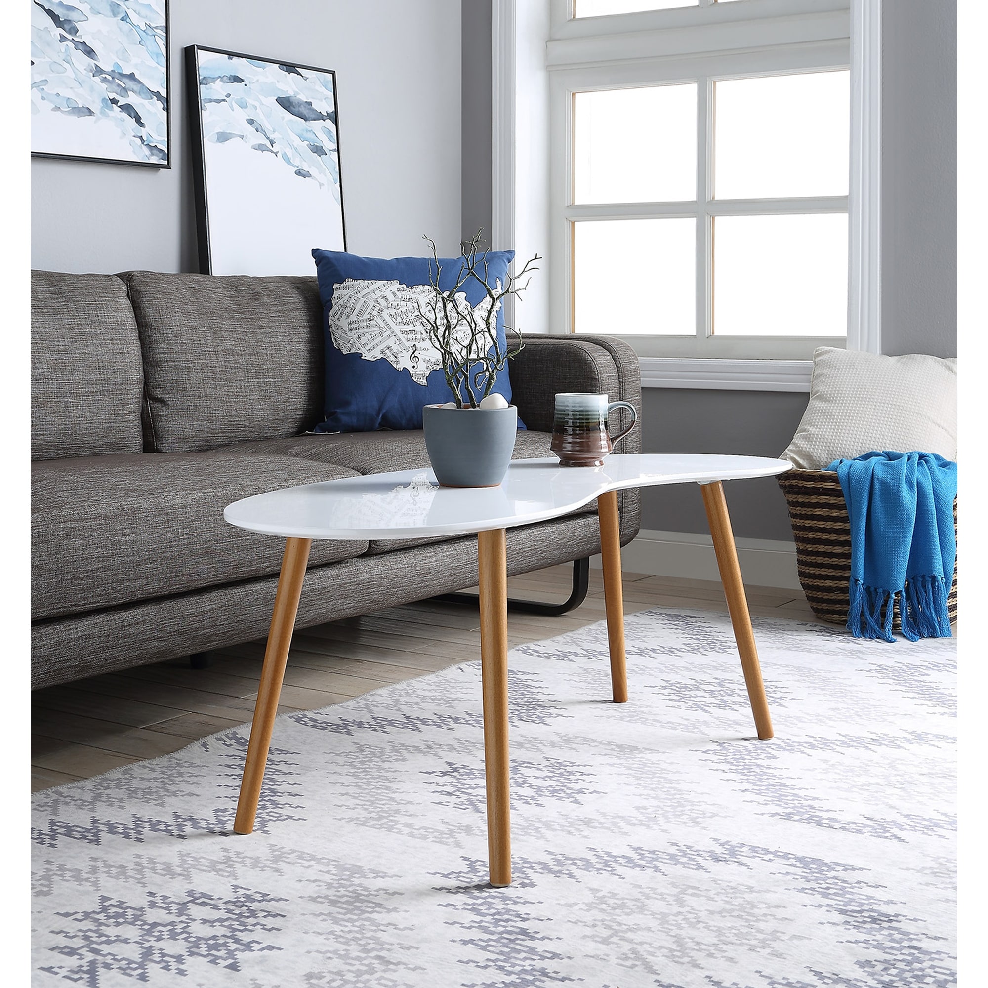 Convenience Concepts Oslo Bean Shaped Coffee Table On Sale Bed Bath   Beyond 23122912