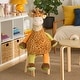 preview thumbnail 4 of 3, Mina Victory Plush Lines Plush Giraffe 22" x 26" Brown Indoor - 22" x 26"