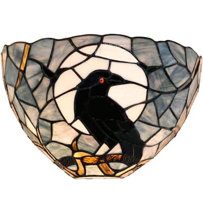 Tiffany wall light dark blue fixture light glass fixture light