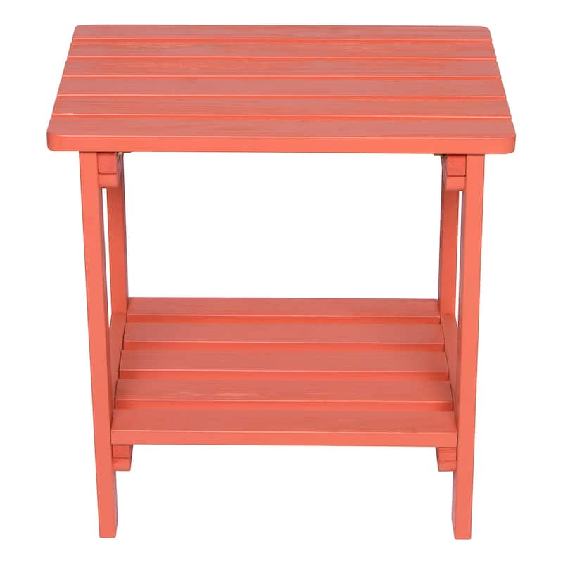 Laguna Adirondack Weather-Resistant 19.75" Wood 2 Tier Side Table by Porch & Den