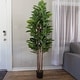 preview thumbnail 4 of 24, Artificial Potted Faux Floor Plant Greenery 70-Inch Rubber Plant