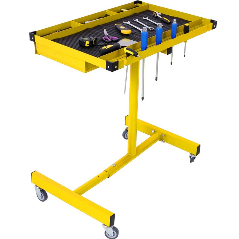 Portable Adjustable Tear Down Work Table with Drawer, Swivel Casters
