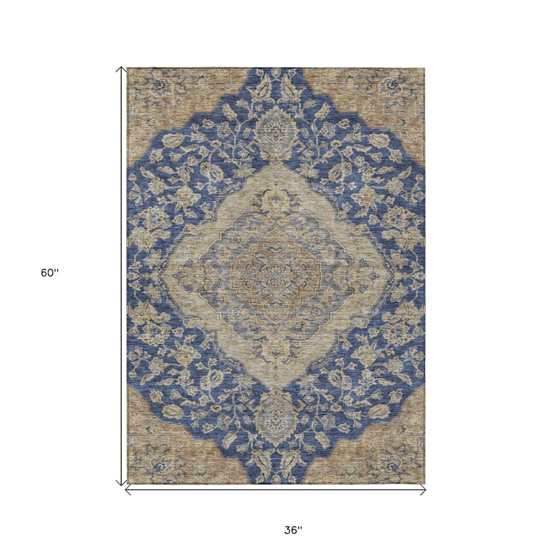 HomeRoots Oriental Traditional Rectangle Outdoor Rug