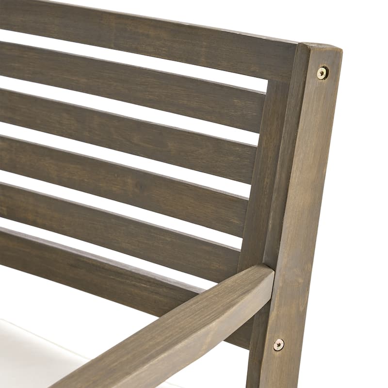 Outdoor Acacia Wood Dining Chair, Acacia Wood Arm Chairs with Water-Resistant Cushions for Patio, Garden, Backyard