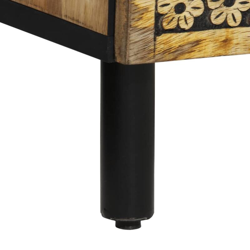 vidaXL Highboard 23.6"x13"x39.4" Solid Wood Mango - 23.6" x 13" x 39.4"