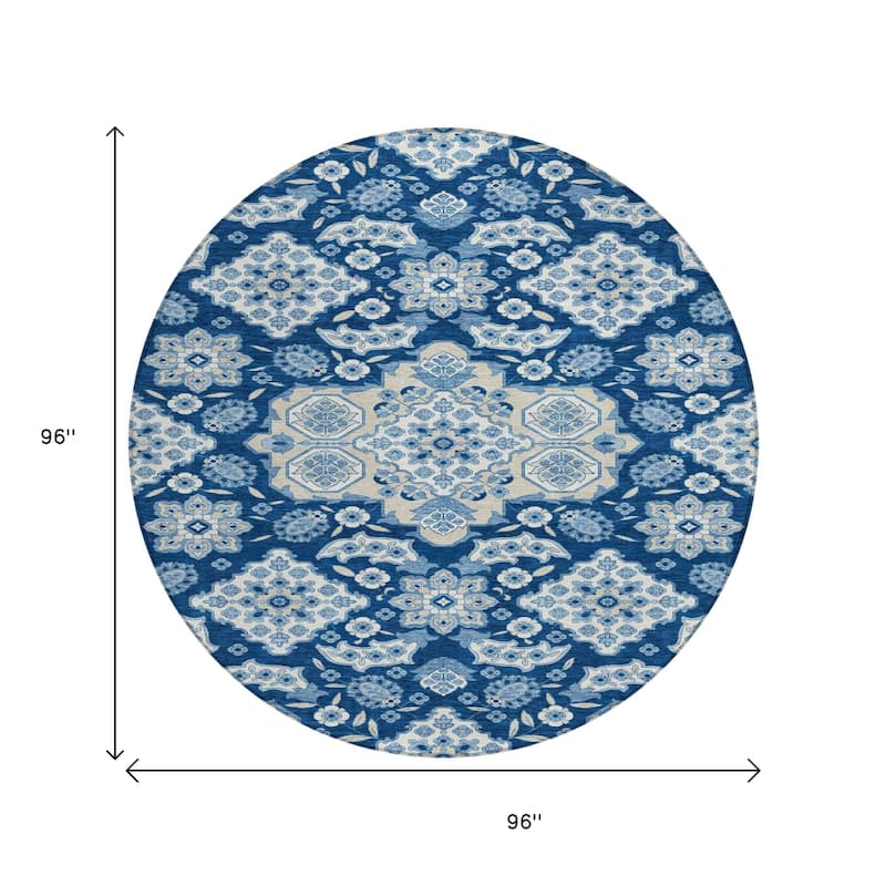HomeRoots Medallion Traditional Rectangle Outdoor Rug