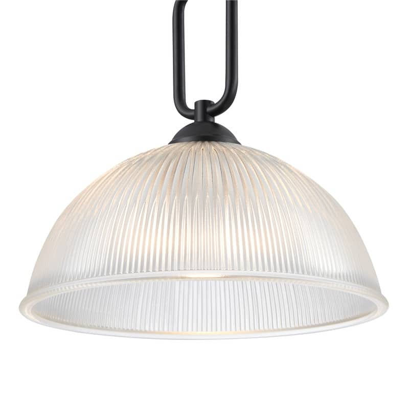 KAWOTI Modern Pendant Light with Ribbed Dome Shade