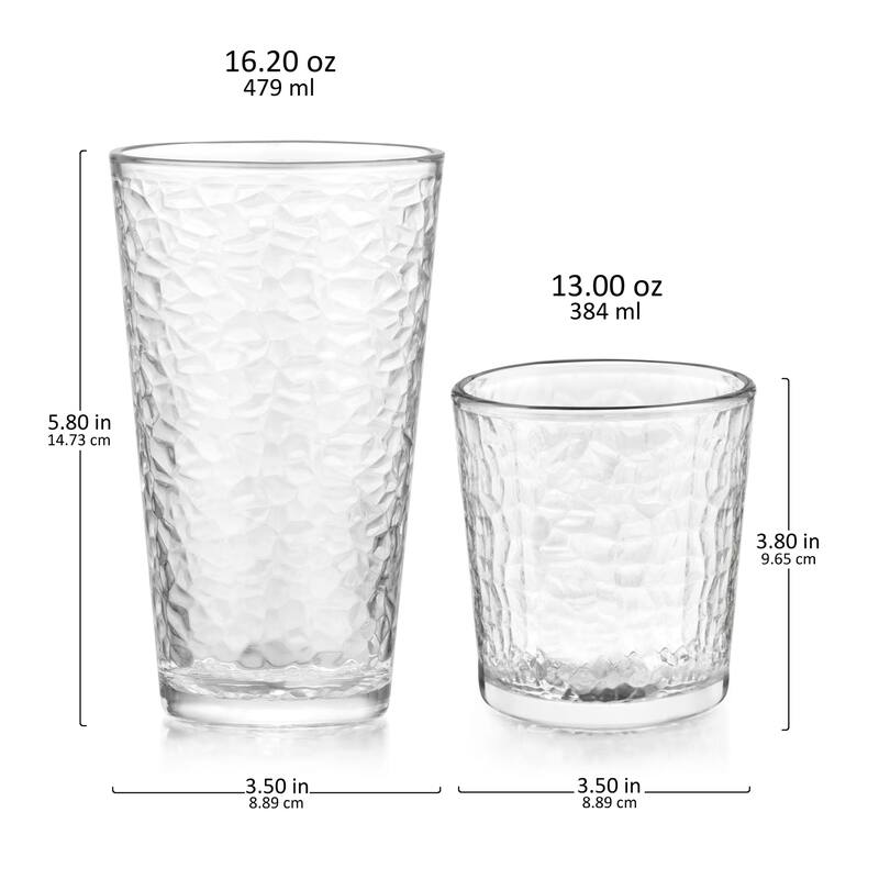 Libbey Frost 16-Piece Tumbler and Rocks Glass Set - Set of 16