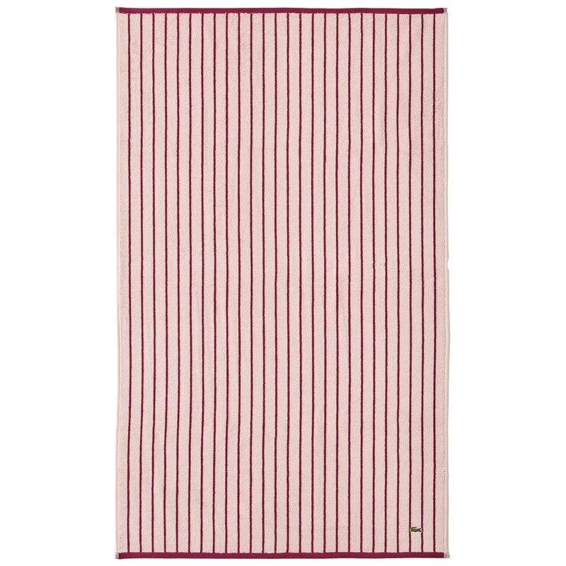 Lacoste Centre Mark Cotton Jacquard Stripe Bath Towel