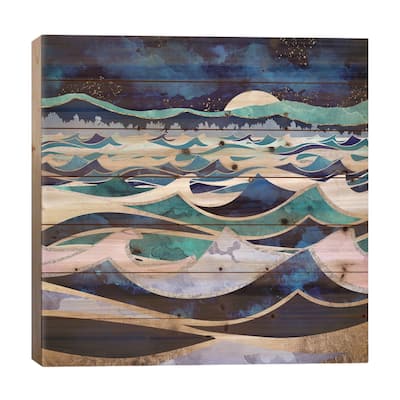 Moonlit Ocean Print On Wood by SpaceFrog Designs - Multi-Color