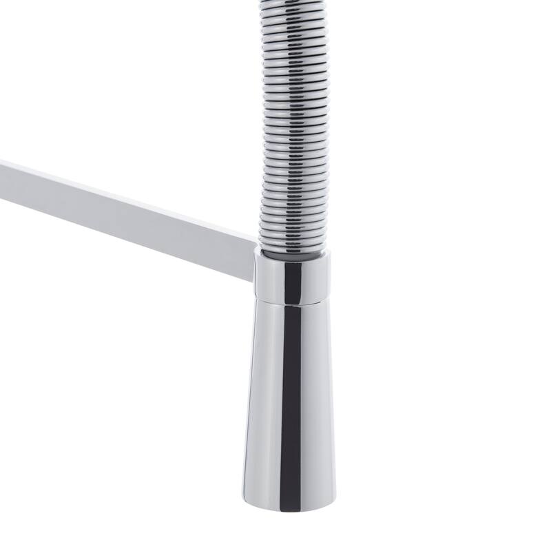SAFAVIEH Solea Rhapsody Stainless Steel Dual Function Pull-Down Spray Kitchen Faucet - 9.9" x 4.1" x 19.5"