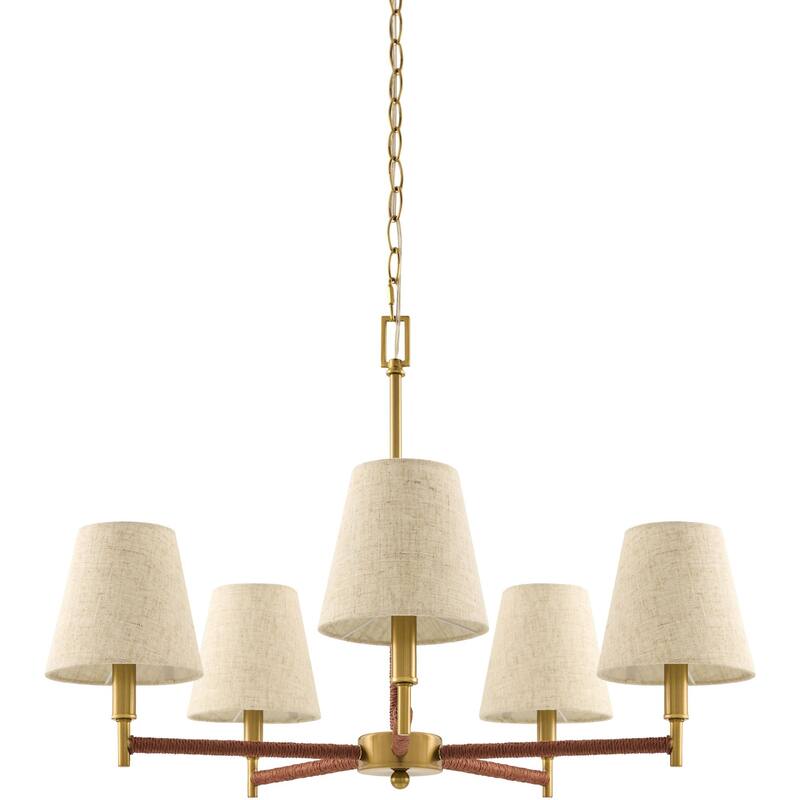 Livabliss Majen Modern Chandelier - 27"L x 27"W x 19"H - Brass/Gray