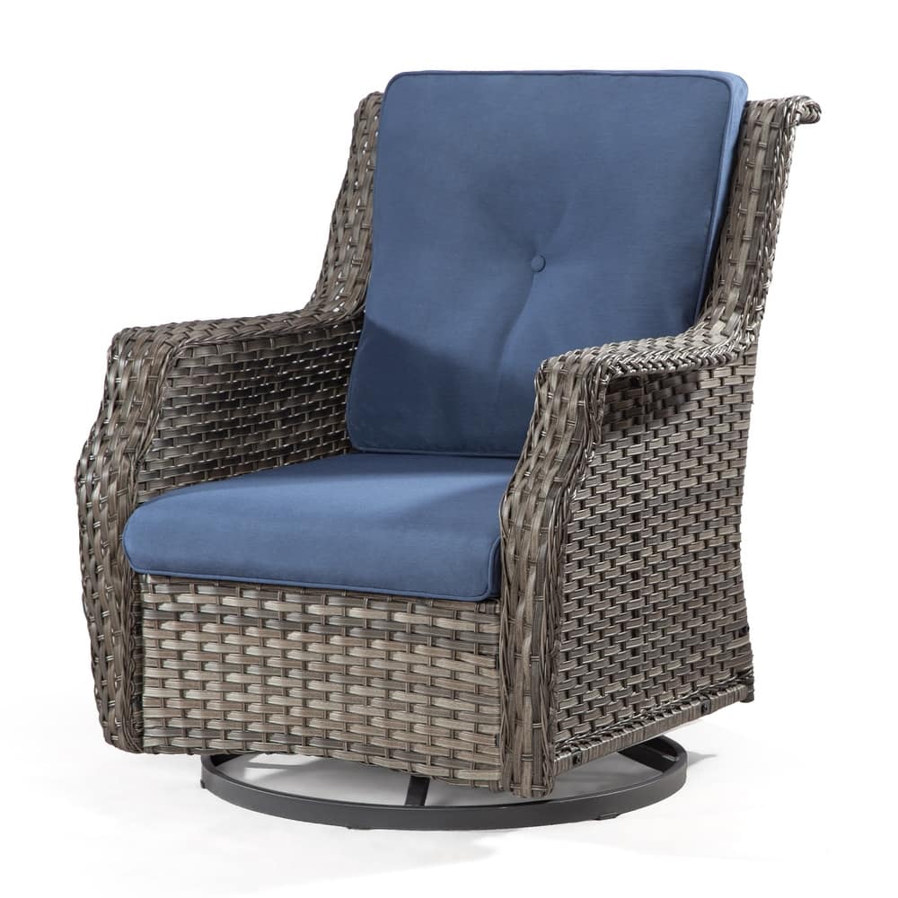 Cozywor Wicker Patio Outdoor Lounge Chair Swivel Rocking Chair