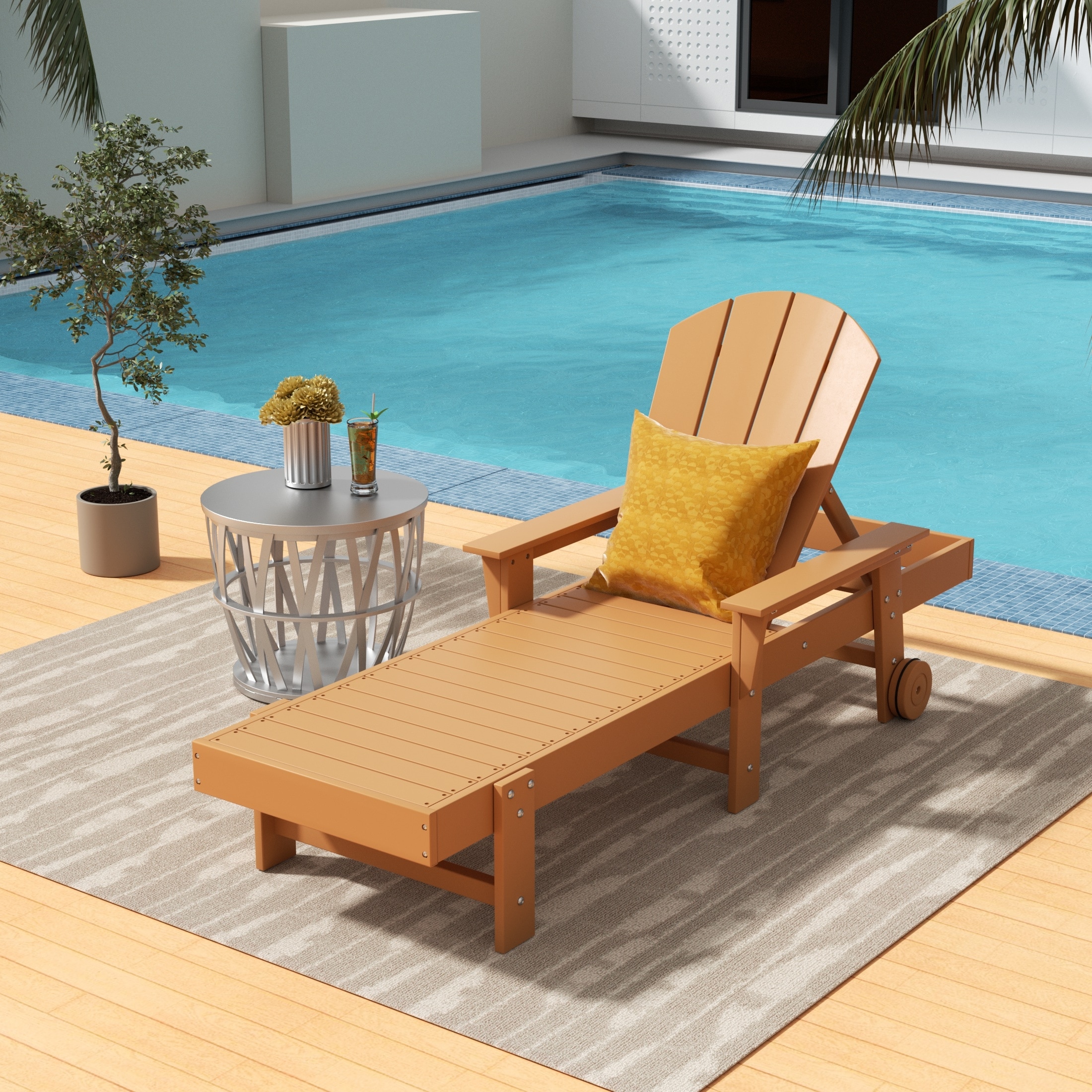 Polytrends Laguna Hdpe All Weather Outdoor Patio Pool Reclining Chaise Lounge With Arms And Wheels Bed Bath Beyond 37780557