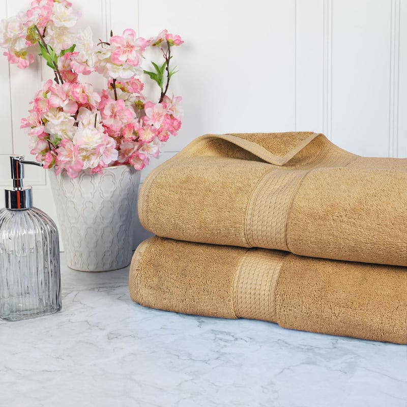Blue Nile Mills Luxury 2-Piece Egyptian Cotton Bath Sheet Set, Thick Absorbent Oversized Bathroom Towels