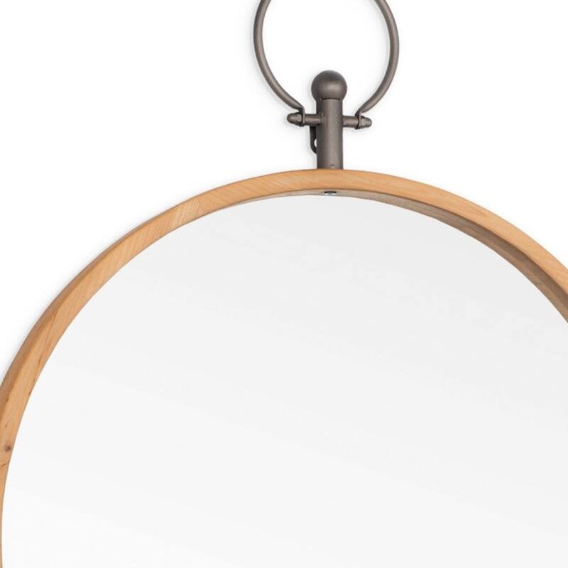 HomeRoots 30" Bronze Round Metal Framed Accent Mirror - 24.00 in. x 30.00 in. x 2.00 in.