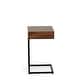 preview thumbnail 3 of 4, Carolina Living Dashiel Cubby C-Form Table - Chestnut/Black