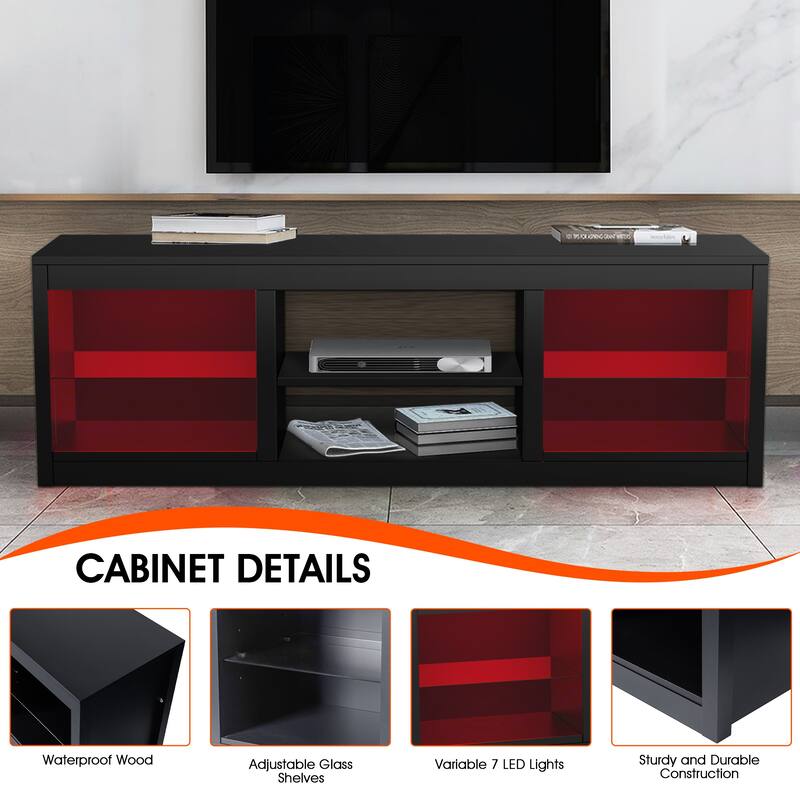 66" Modern RGB LED TV Stand Console Table for TV's up to 75"