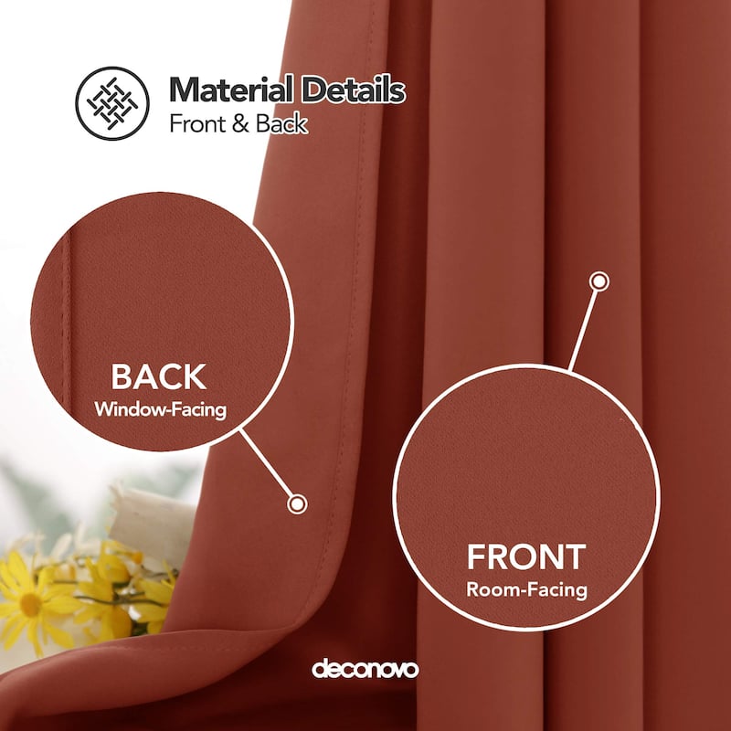 Deconovo Grommet 52 Width Curtains (2 Panel)