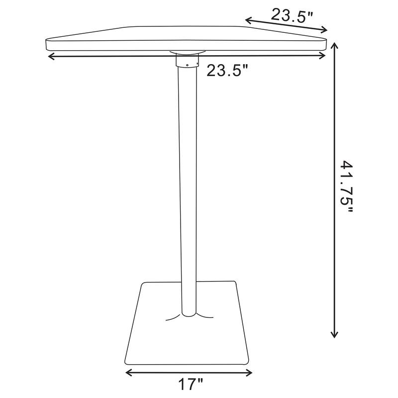 Cavalier 3-Piece Square Bar Table Set Dark Elm And Black