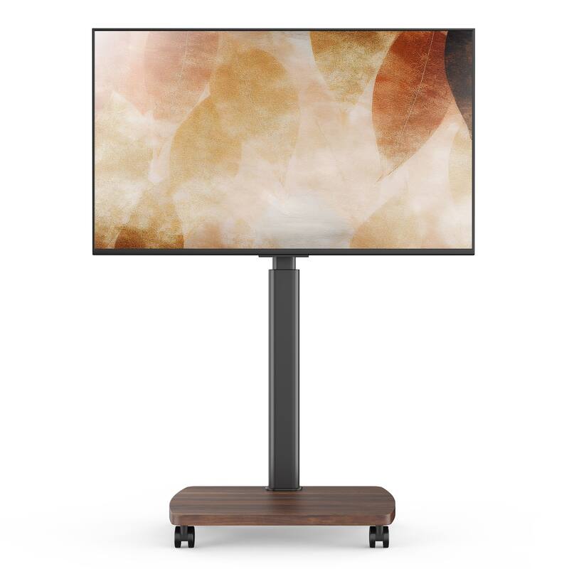 AOKCOS Modern Rolling TV Stand with Wheels for 32 to 65 inch TVs - Brown