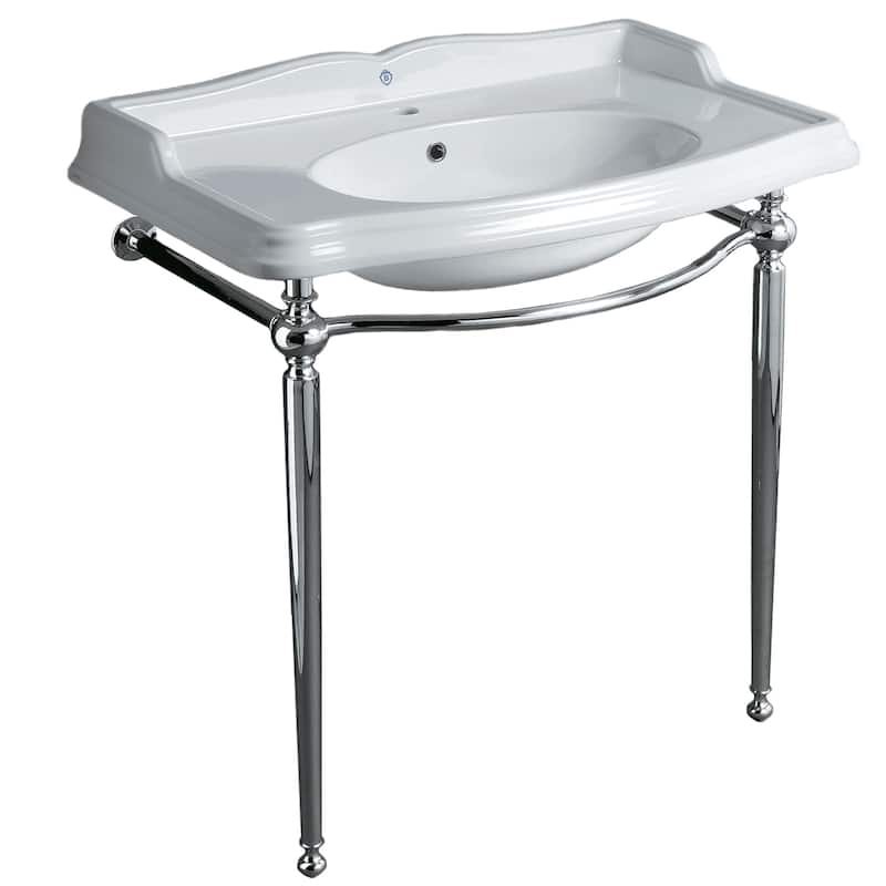 Britannia Large Rectangular Sink Console with Front Towel Bar