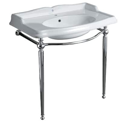 Britannia Large Rectangular Sink Console with Front Towel Bar