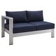 preview thumbnail 19 of 21, Shore Sunbrella Outdoor Patio Aluminum 9 Piece Sectional Sofa Set