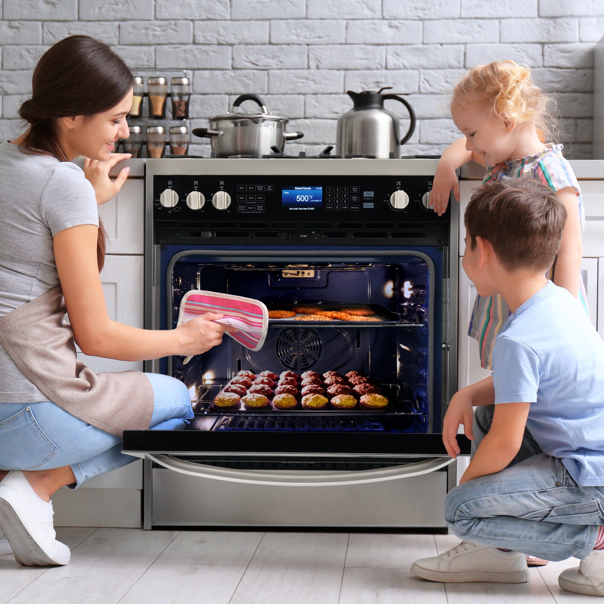 ft Commercial-Style 30 in 5 cu Single Oven Dual Fuel Range with 7 Function Convection Oven in Stainless Steel 