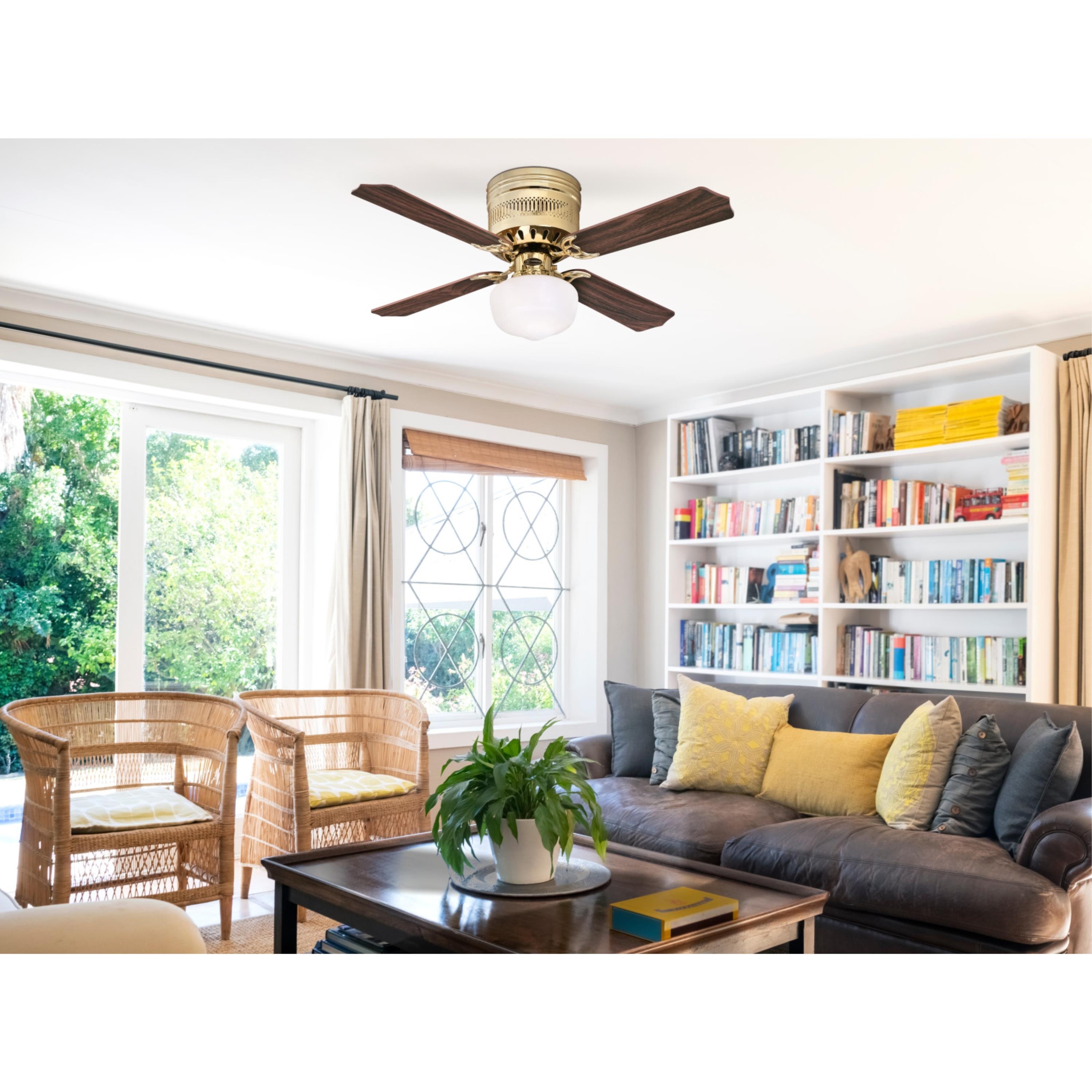 Westinghouse Lighting Casanova Supreme 42-Inch 4-Blade Indoor Ceiling Fan with LED Light and Opal Schoolhouse Glass