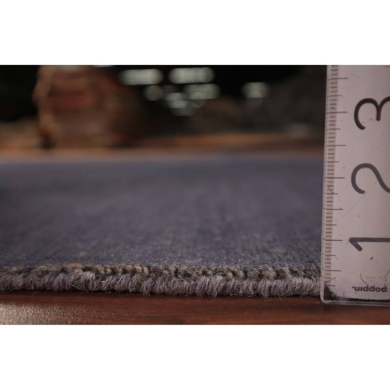 Grays & Blues Gabbeh Modern Area Rug Hand-Knotted Wool Carpet - 5'3" x 7'10"
