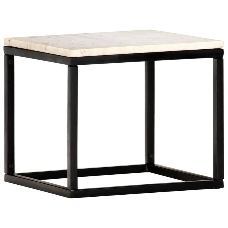vidaXL Coffee Table End Table Side Sofa Table Real Stone with Marble Texture