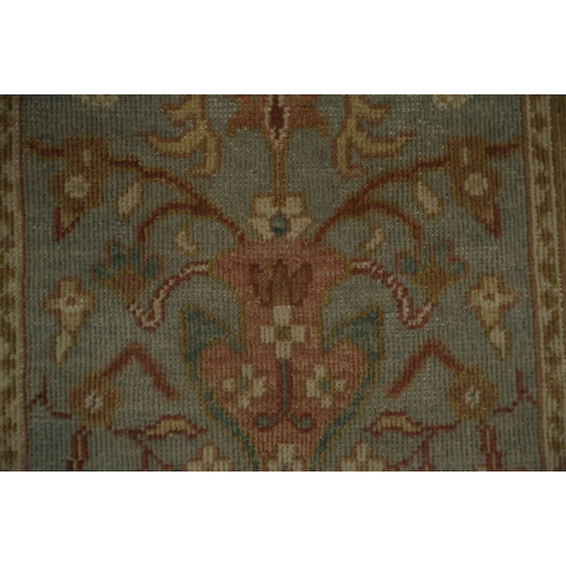 Hand Knotted Oriental 100% Wool Carpet Traditional All-Over Navy Blue & Blues Ziegler Area Rug - 3' 1'' X 1' 11''