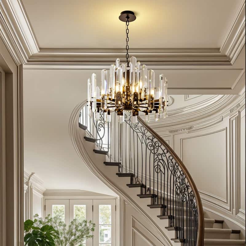 KAYLA 54in Modern Luxury Crystal Chandelier Lighting - LED Ceiling Light Fixture