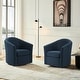 preview thumbnail 52 of 92, Modern Upholstered Swivel Barrel Chair Living Room Accent Chair 2 SET BLUE