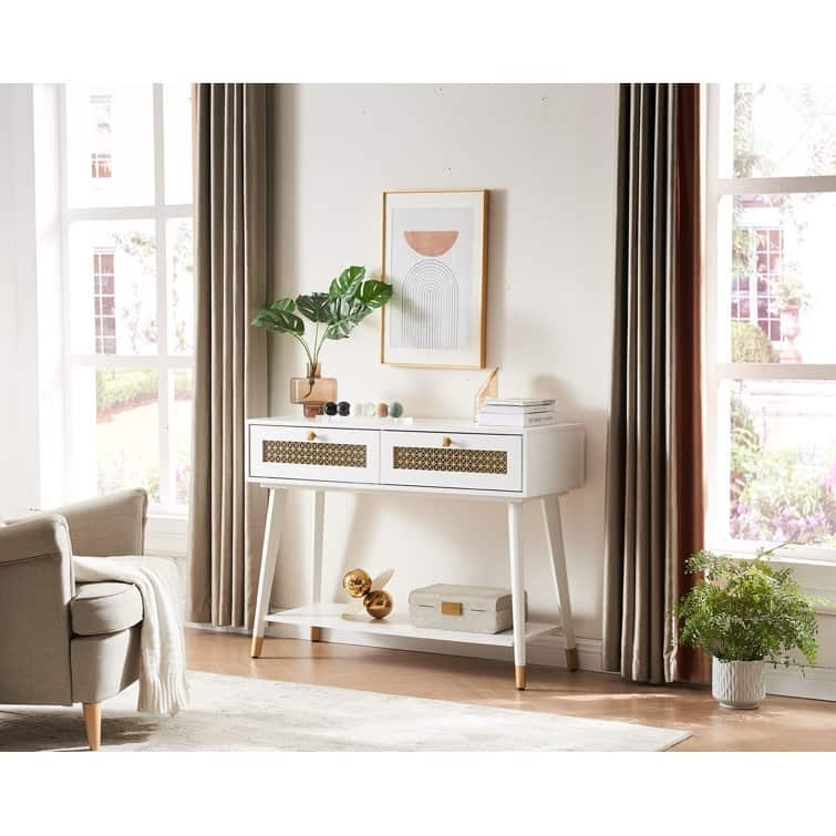 41.9'' Wood 2-Drawer Console Table