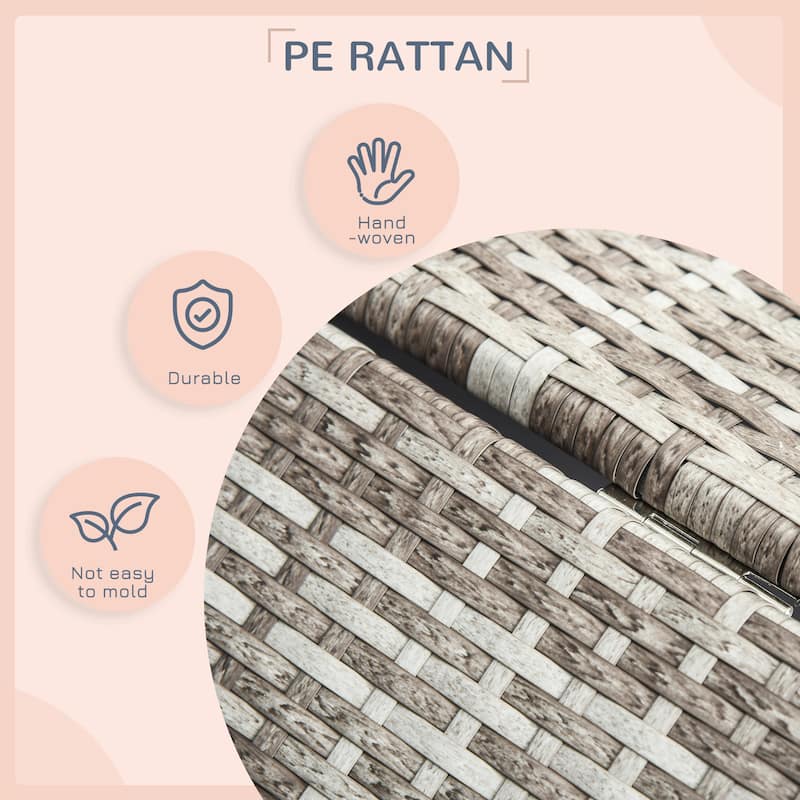Wicker Dog House Outdoor with Canopy, Rattan Dog Bed with Water-resistant Cushion, for Small and Medium Dogs