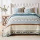 preview thumbnail 8 of 9, Greenland Home Fashions Thalia Velvet-Embellished Cotton Quilt Set Blue 3PC - Oversized King