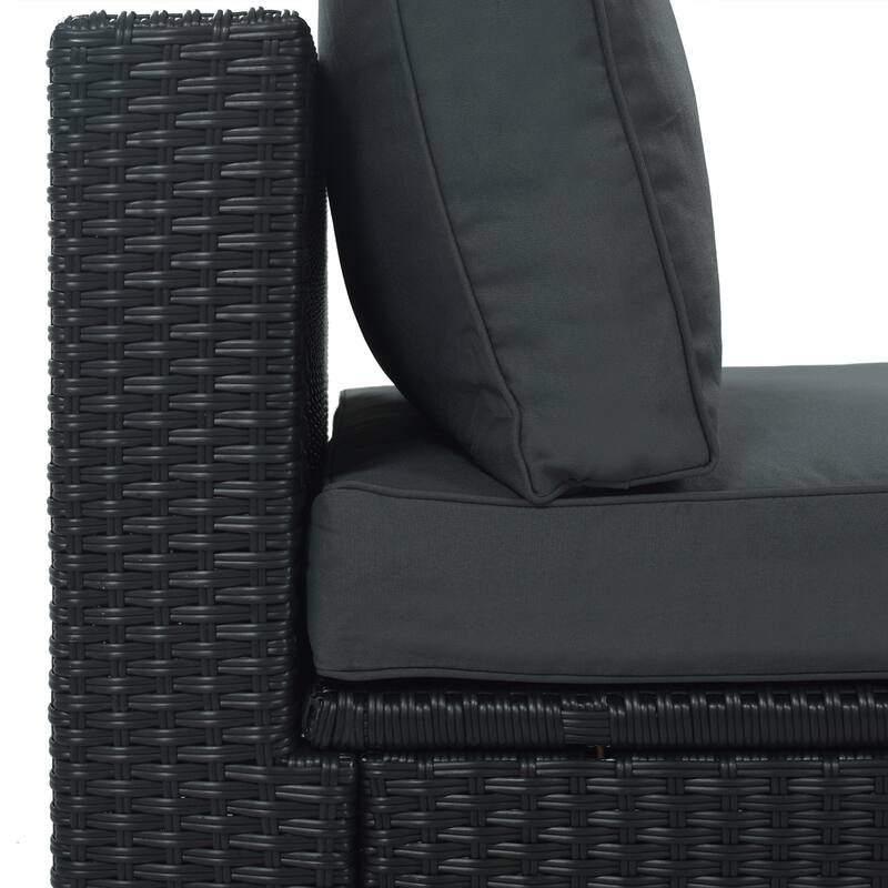PE Wicker Outdoor Conversation Modular Sofa Set