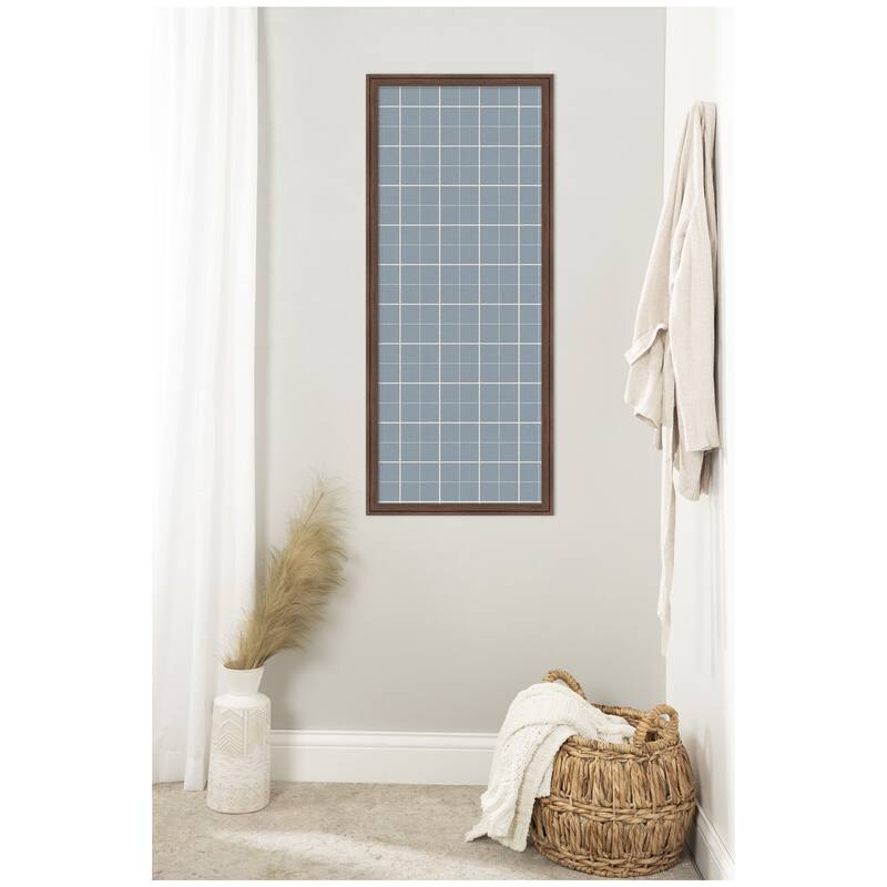 Kate and Laurel Framed Fabric Pinboard Light Blue Plaid Wall Organization